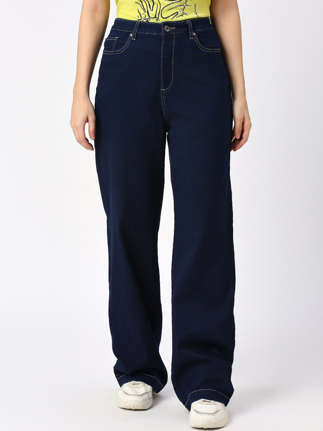 Being Human Women Flared Mid-Rise Dark Shade Clean Look Jeans