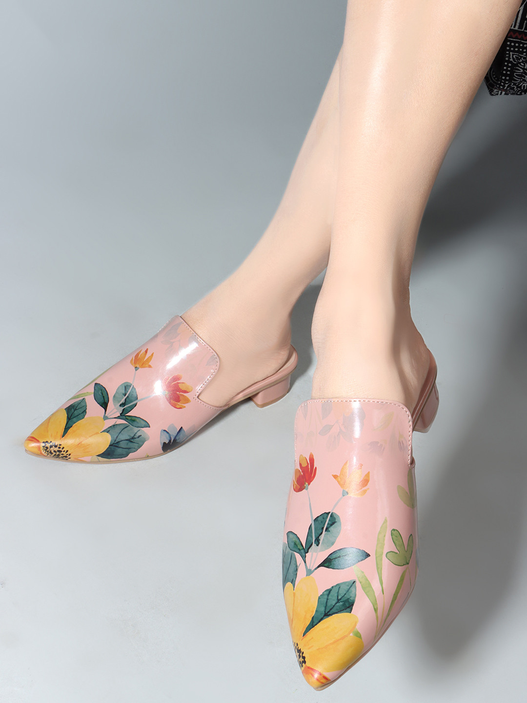 Denill Printed Block Heeled Mules