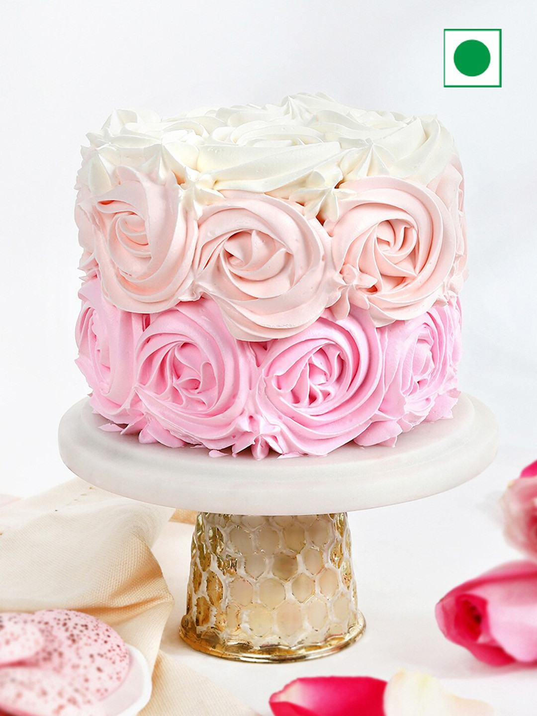 IGP Rose Ombre Vanilla Flavour Eggless Round Cake- 500g