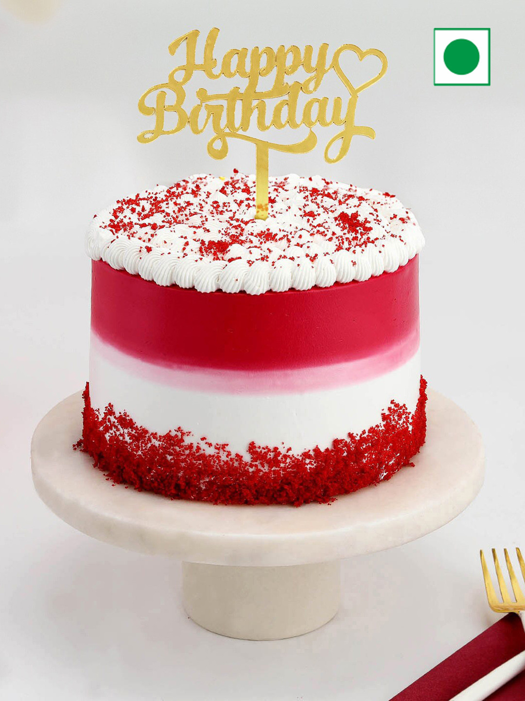 IGP Red Velvet Flavour Eggless Birthday Special Cake- 600gm