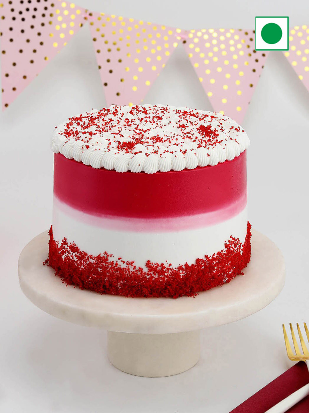 IGP Heavenly Red Velvet Flavour Eggless Round Cake- 600 gm