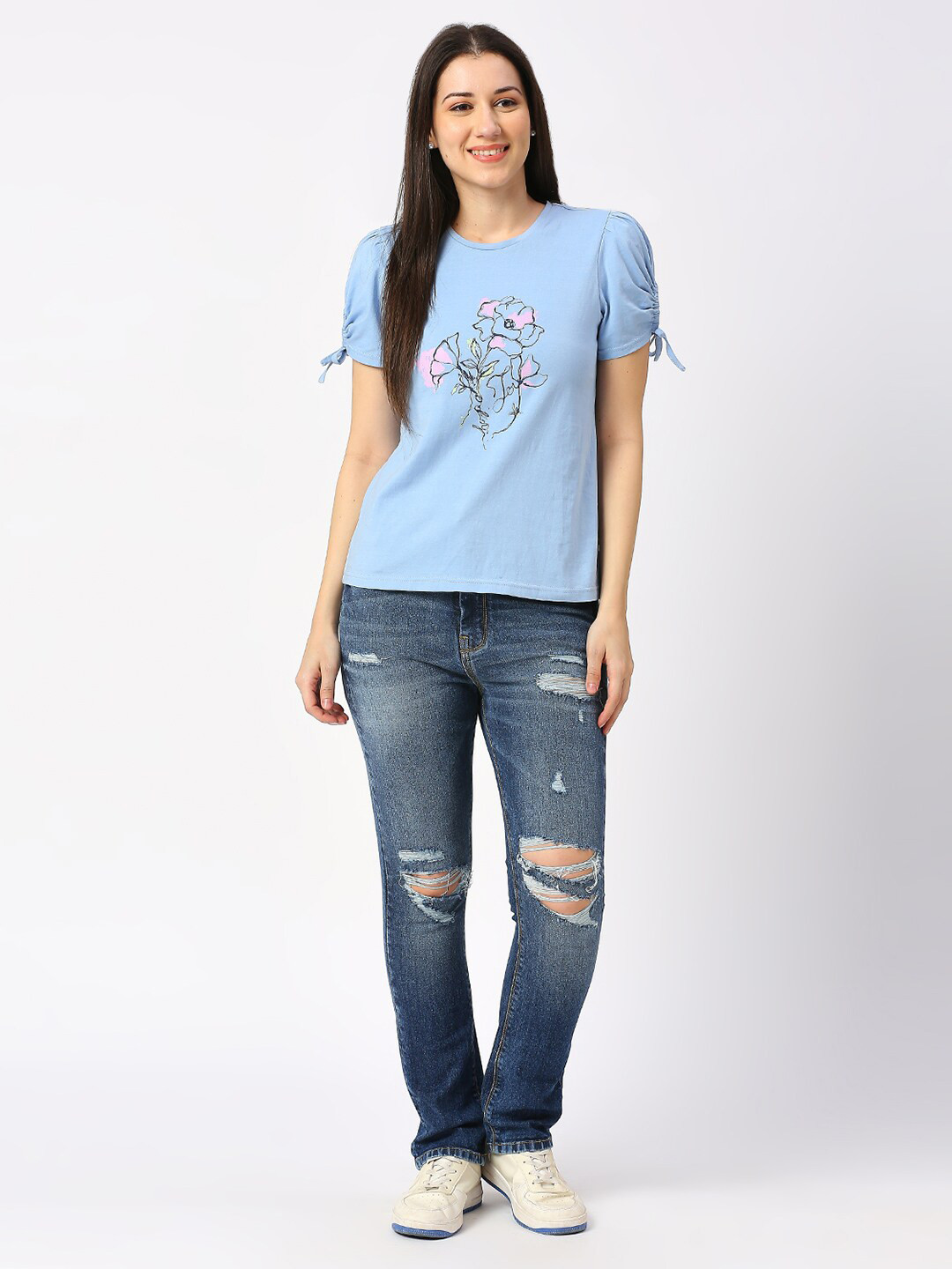 Being Human Chest Printed Round Neck Cotton T-shirt