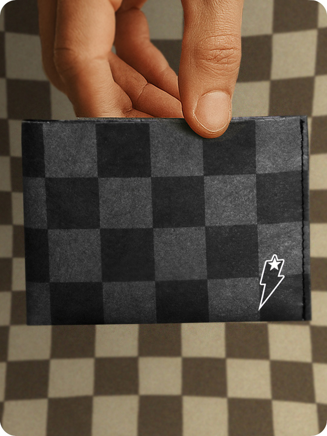 SUPERVEK Checked RFID Two Fold Wallet