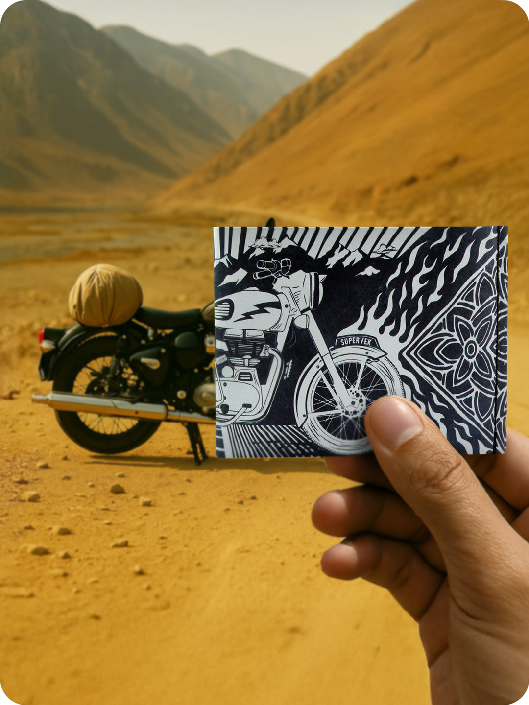 SUPERVEK Unisex Printed RFID Two Fold Wallet