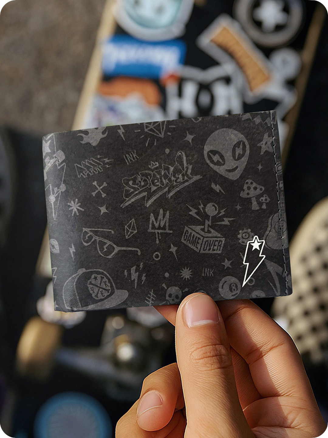 SUPERVEK Unisex Printed RFID Two Fold Wallet