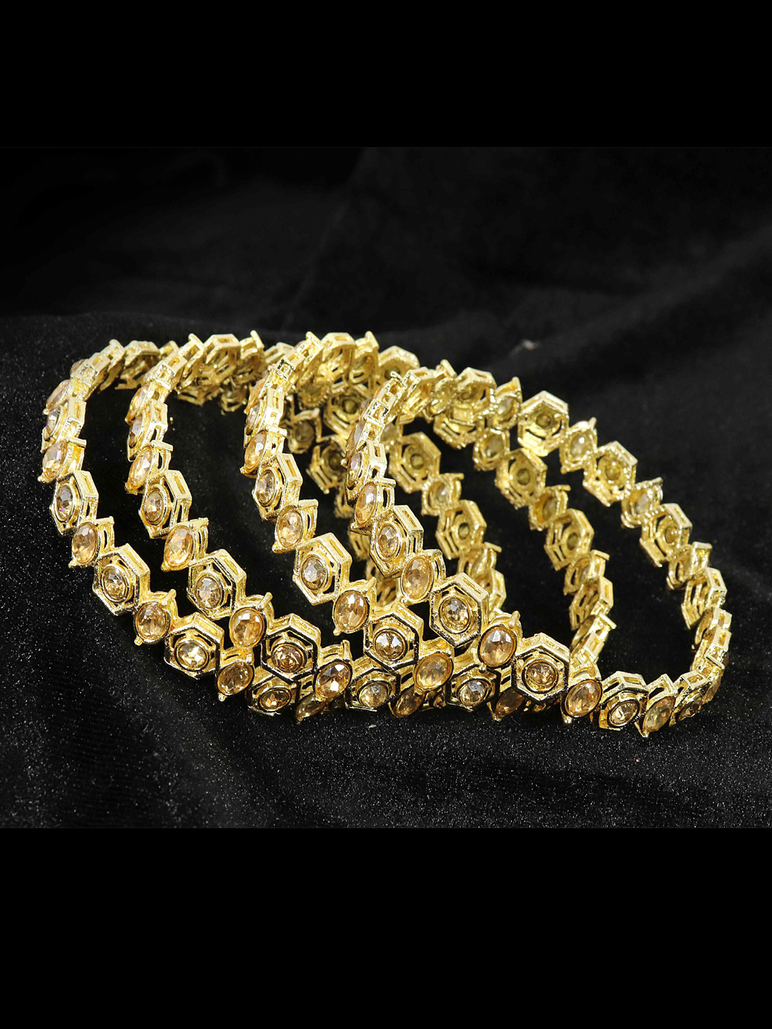 NMII Set Of 4 American Diamond Studded Bangles
