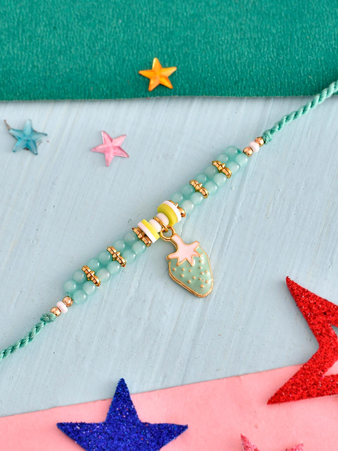 Voylla Turquoise Beads Kid's Fruit Motif Rakhi