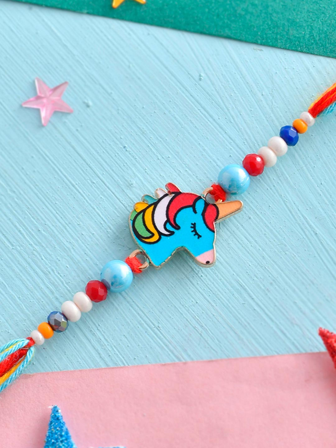 Voylla Kids Beaded Thread Unicorn Charm Rakhi