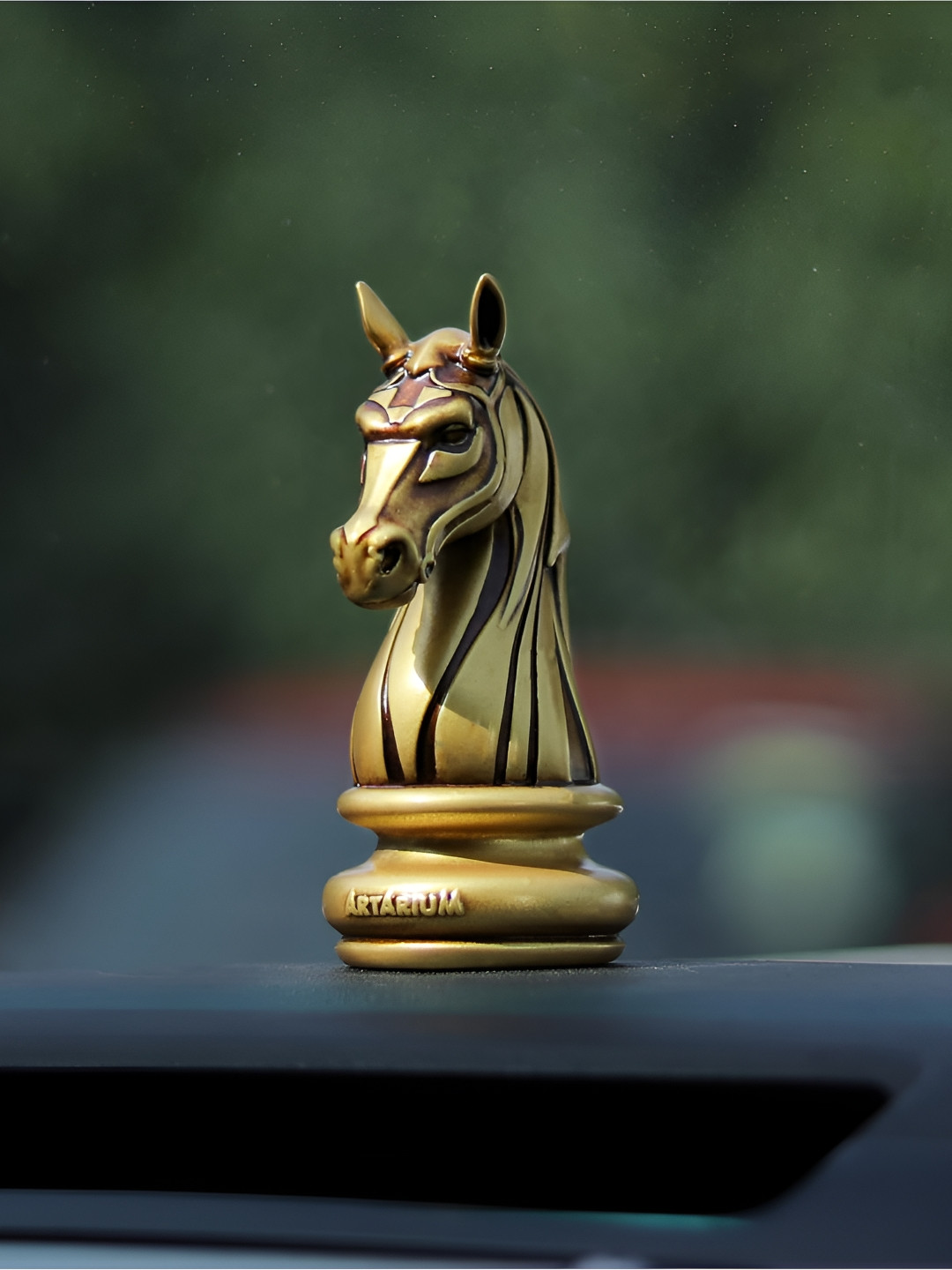 Artarium LLP Horse Gold Resin Natural Living Room Small Showpiece - 3.9 Inches