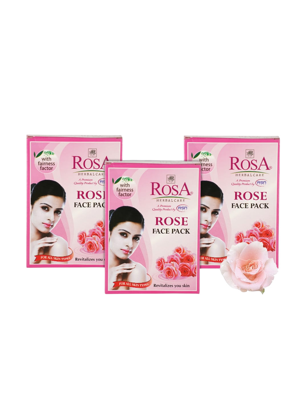 ROSA Set Of 3 Fairness Factor Rose Face Pack - 100gm Each