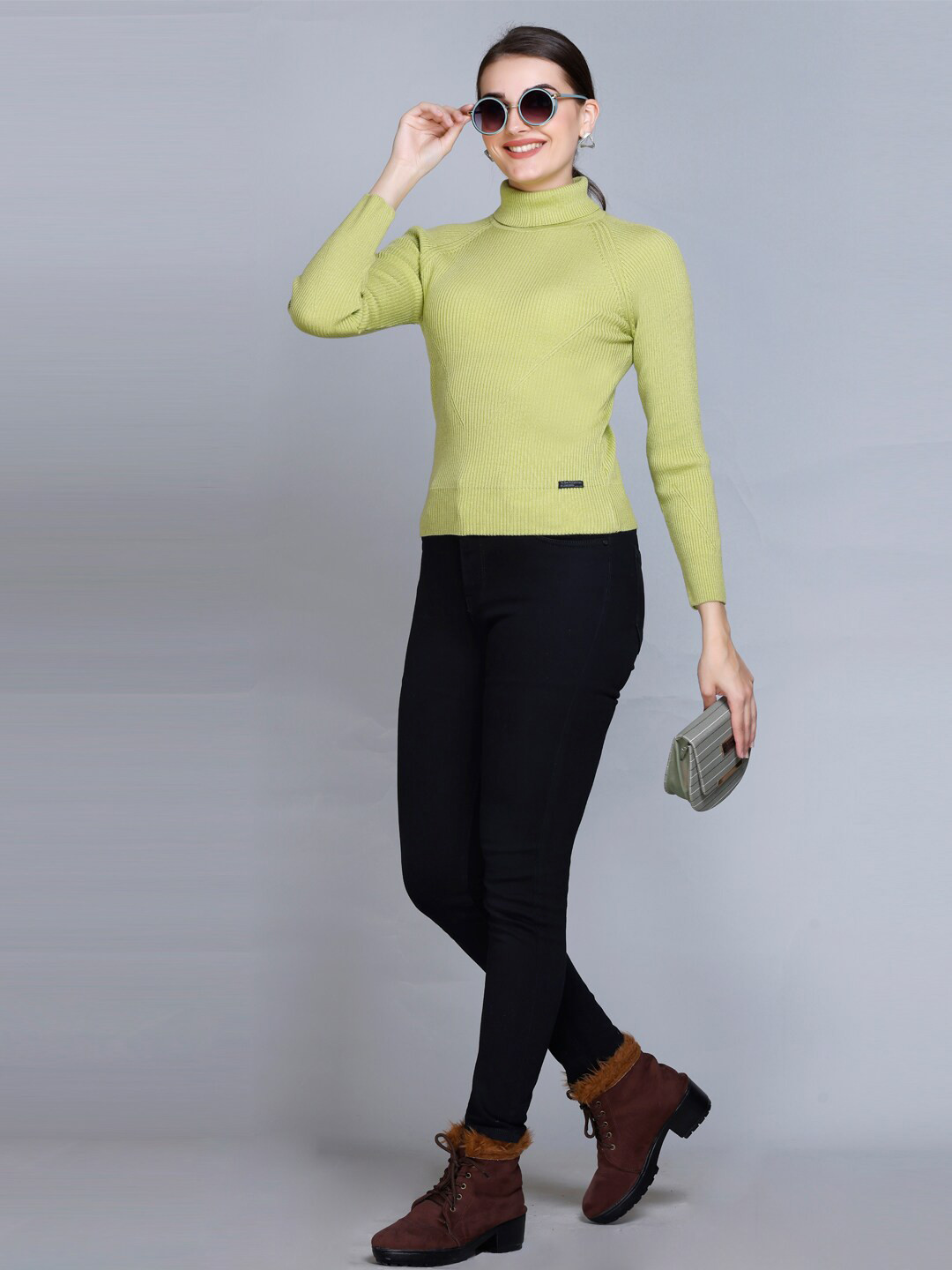 513 Turtle Neck Long Sleeve Ribbed Pullover Sweater