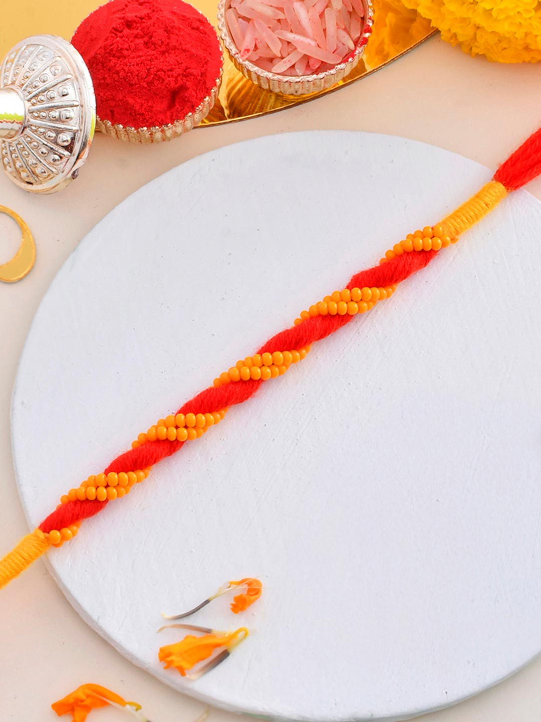 Voylla Lightly Embellished Simple Thread Rakhi
