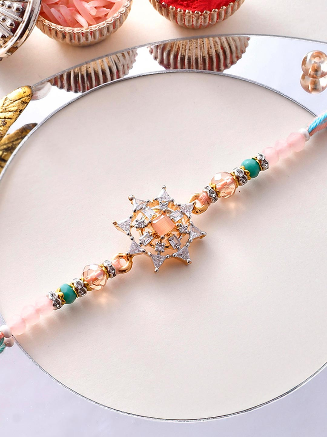 Voylla Traditional Design Beaded Thread Rakhi