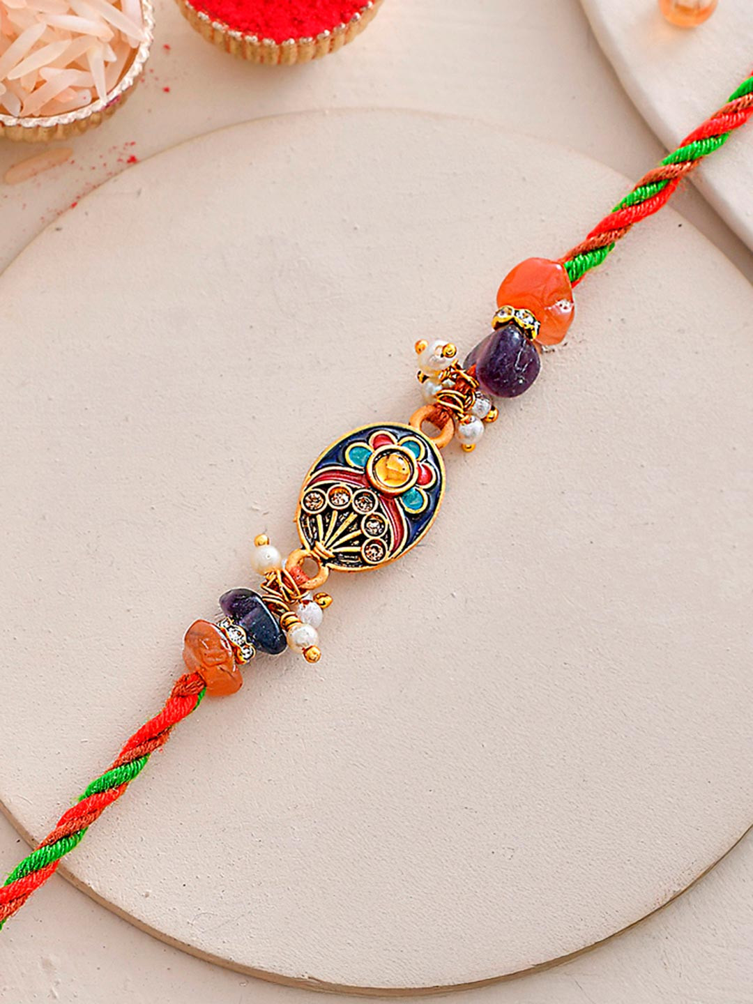 Voylla Men's Bejewelled Brother Thread Rakhi