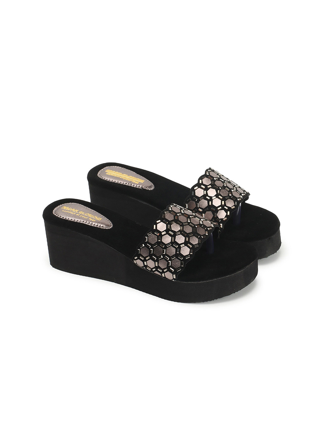 madam glorious Embellished Lightweight Wedge Heels
