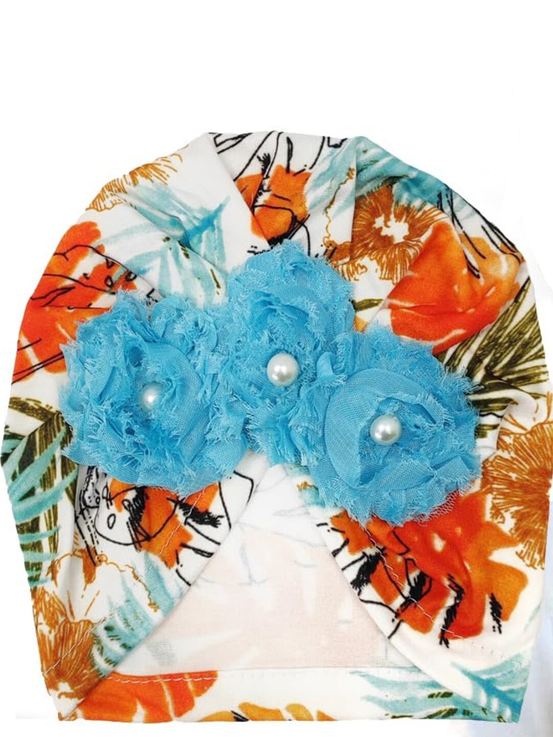 ANNA CREATIONS Infant Girls Printed Turban Beanie Cap