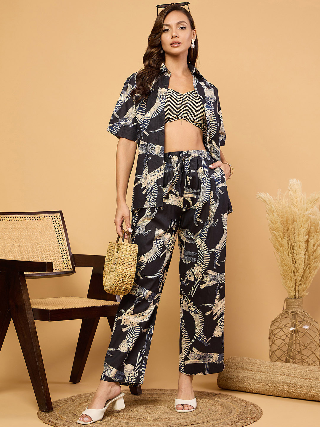 Uptownie Printed Two Piece Cotton Coord Set