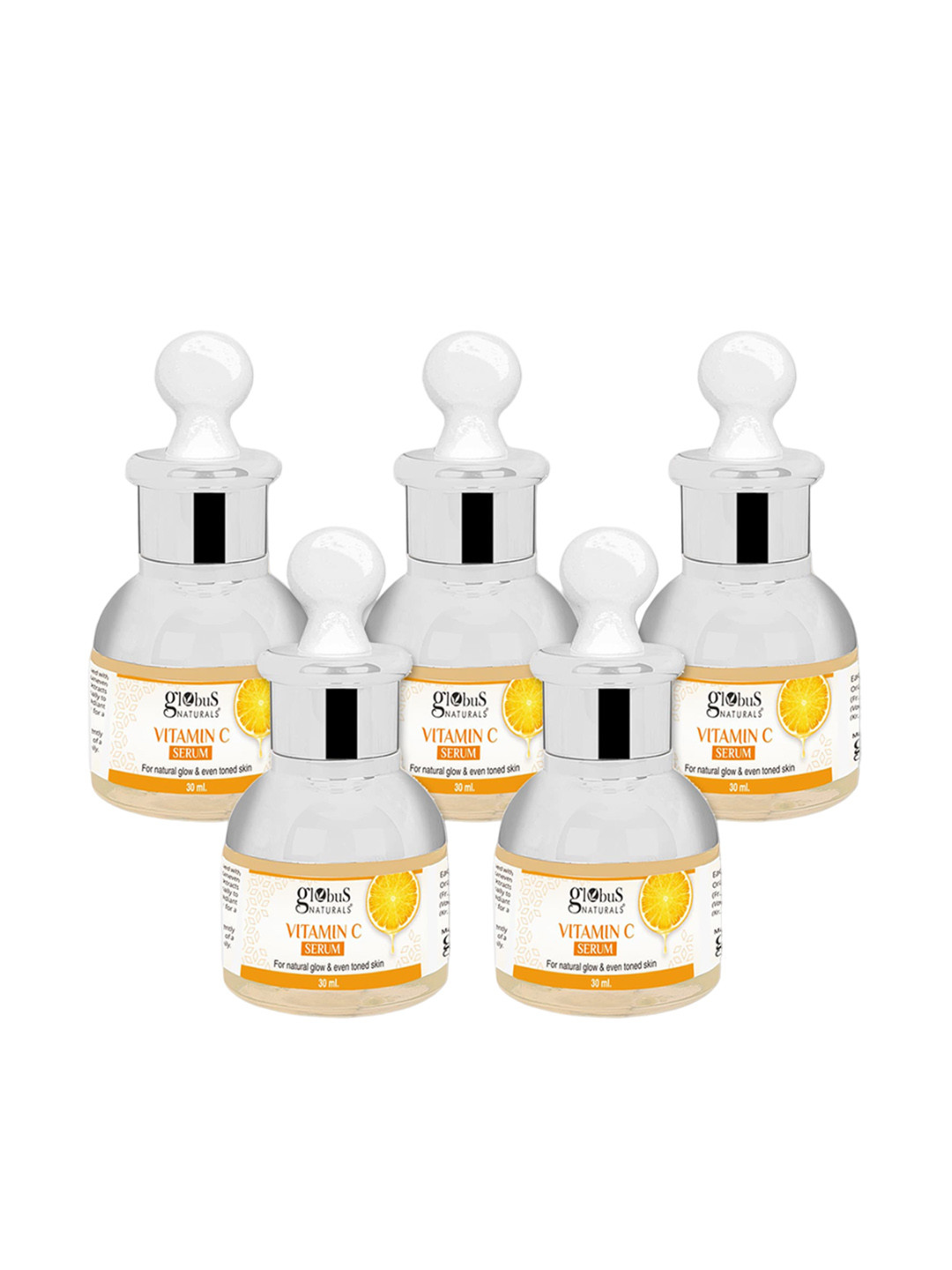 Globus naturals Set Of 5 Vitamin C Face Serum For Natural Glow & Even Skin Tone -30ml Each