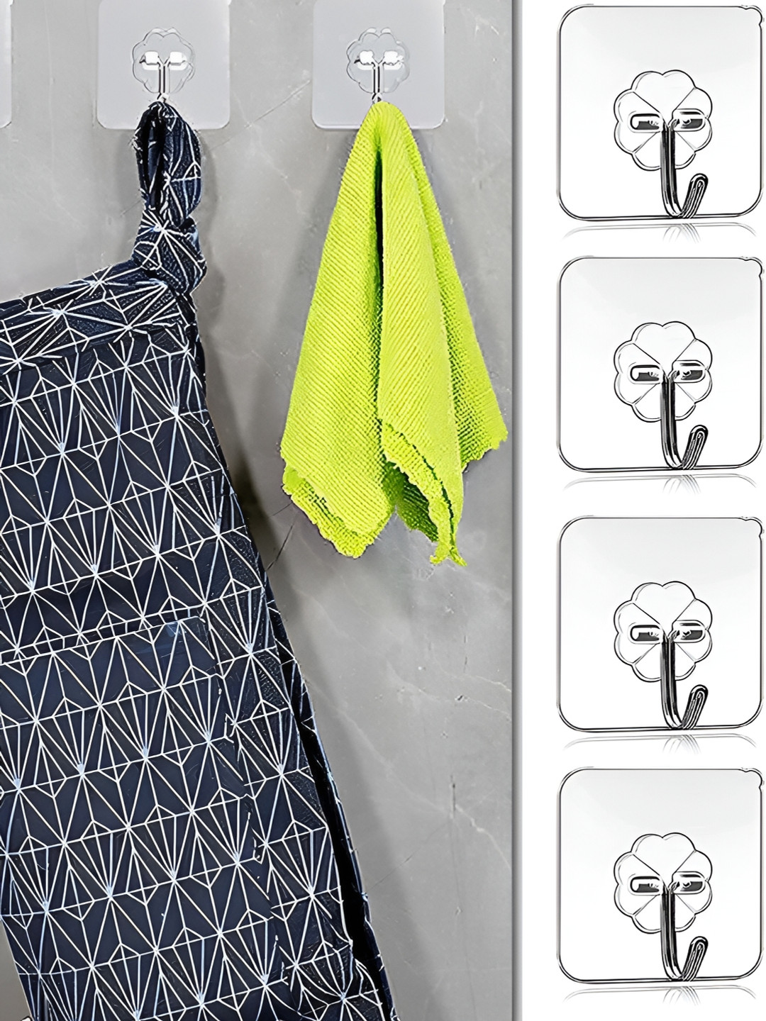 ZURU BUNCH White 5 Pieces Self Adhesive Wall Screw Hooks