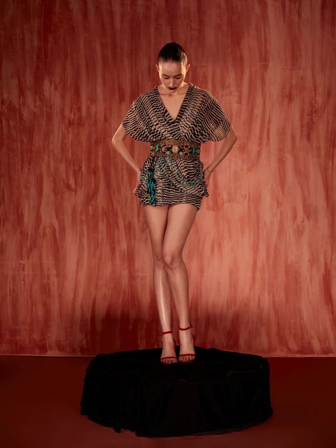 Nikita Mhaisalkar V-Neck Georgette A-Line Dress