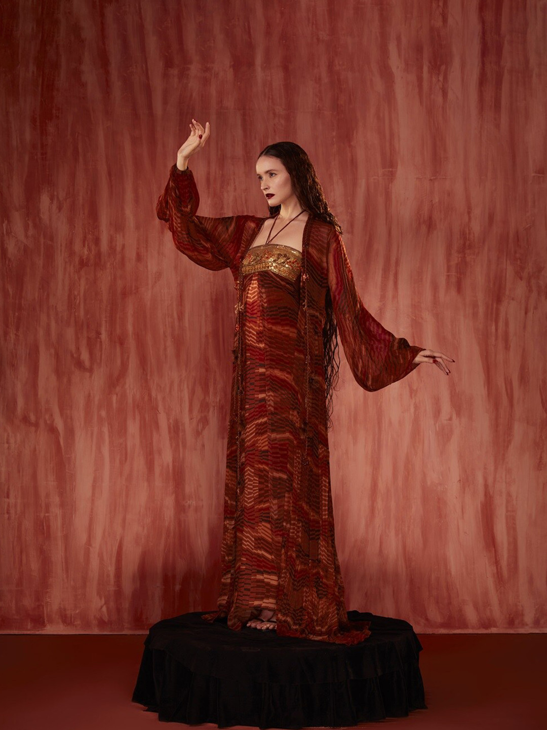 Nikita Mhaisalkar Halter Neck Chiffon Maxi Dress