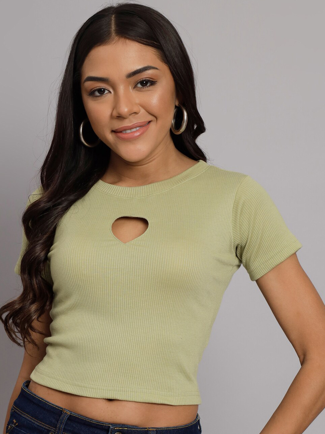 Chemistry Keyhole Neck Crop Top