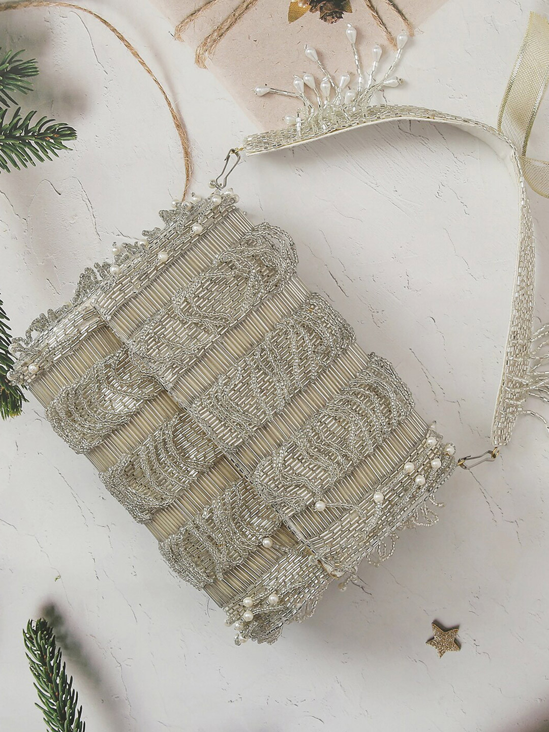 VASTANS Embellished Box Clutch