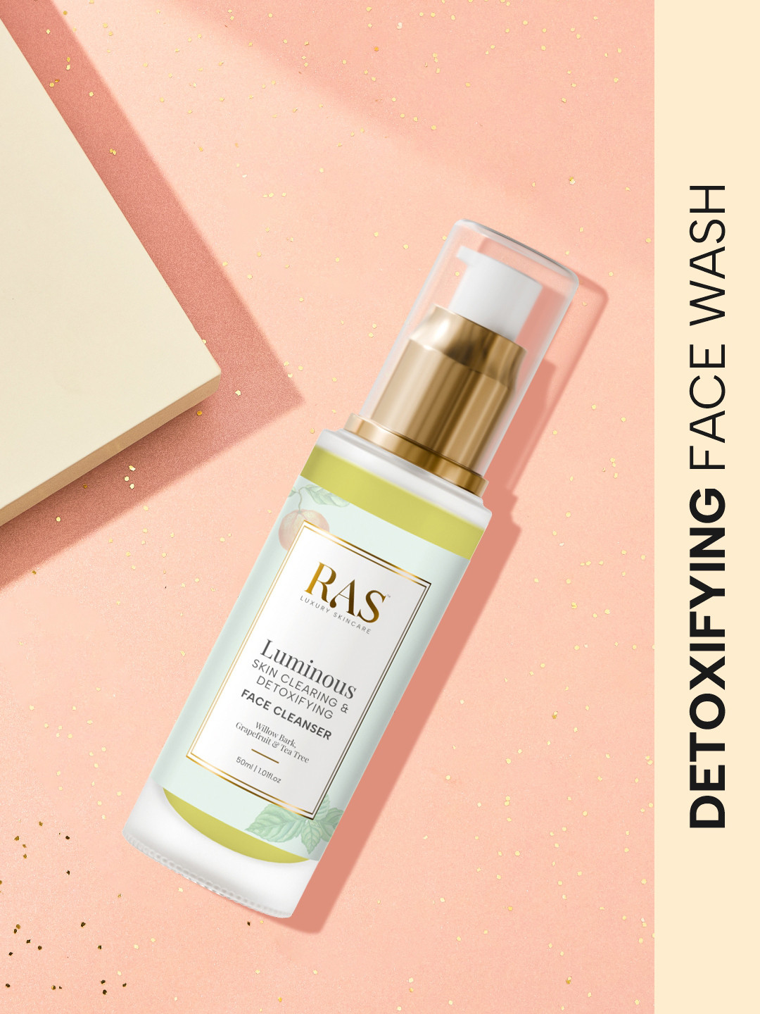 RAS LUXURY OILS Luminous Skin Clearing Face Wash Cleanser with Willow Bark - 50 ml