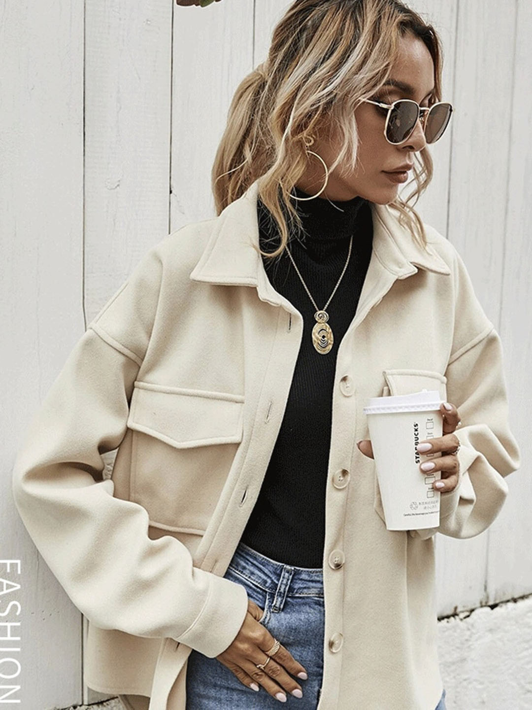 Mast & Harbour Beige Spread Collar Tailored Jacket