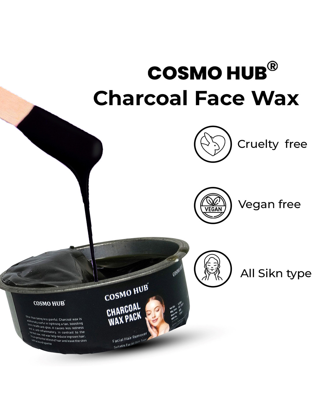COSMO HUB Charcoal Face Wax - 80 g