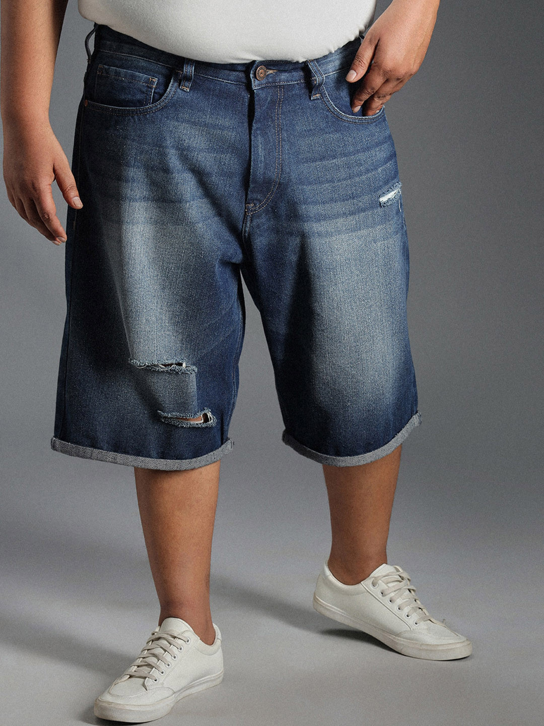 Freeform By High Star Men Washed Pure Cotton Barmuda Denim Shorts