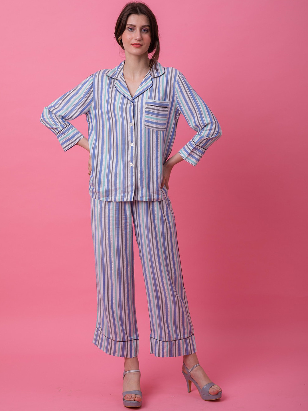 Ezme Studio Striped Long Sleeves Shirt & Trousers