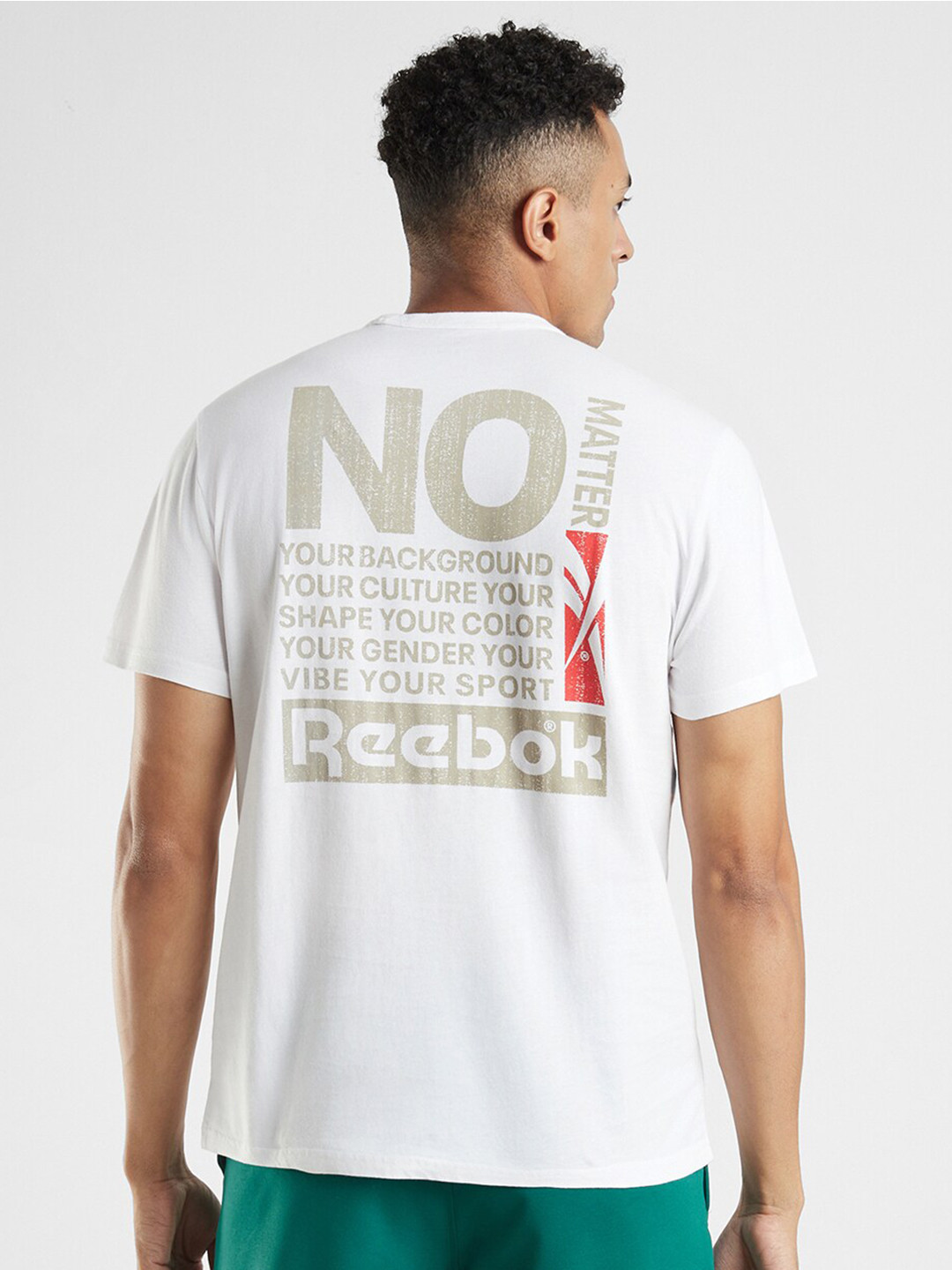 Reebok Unisex Not a Spectator Printed Pure Cotton T-shirt