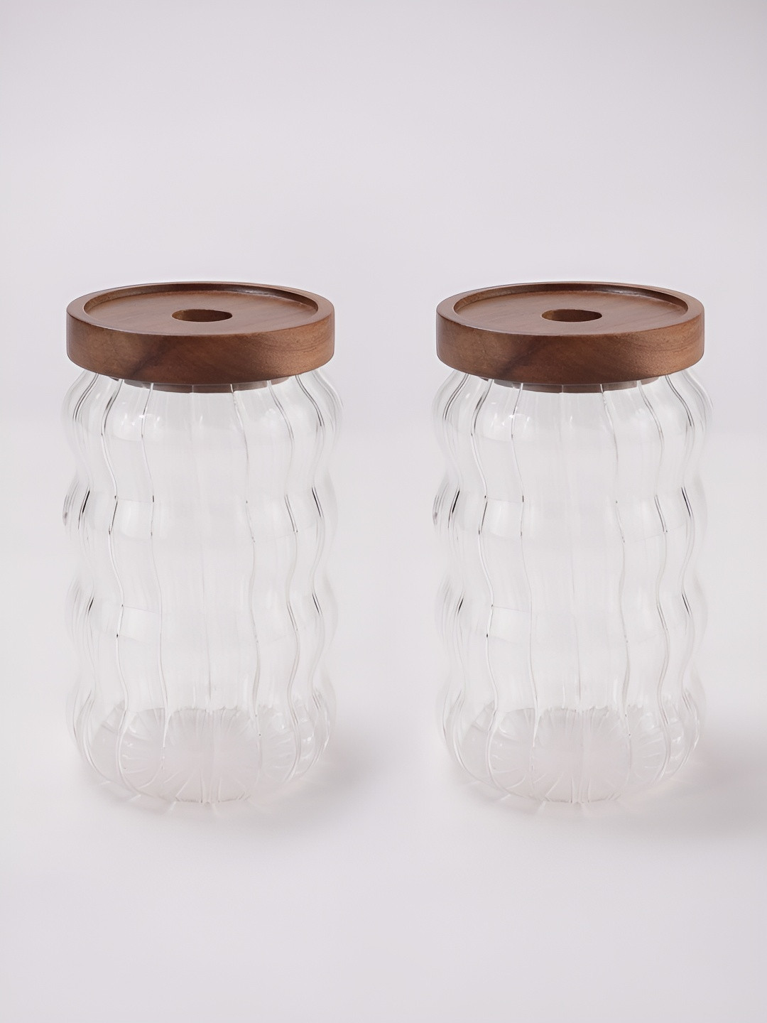 Umai Transparent Borosilicate Glass Air Tight 2 Piece Screw Top Canister-750ml