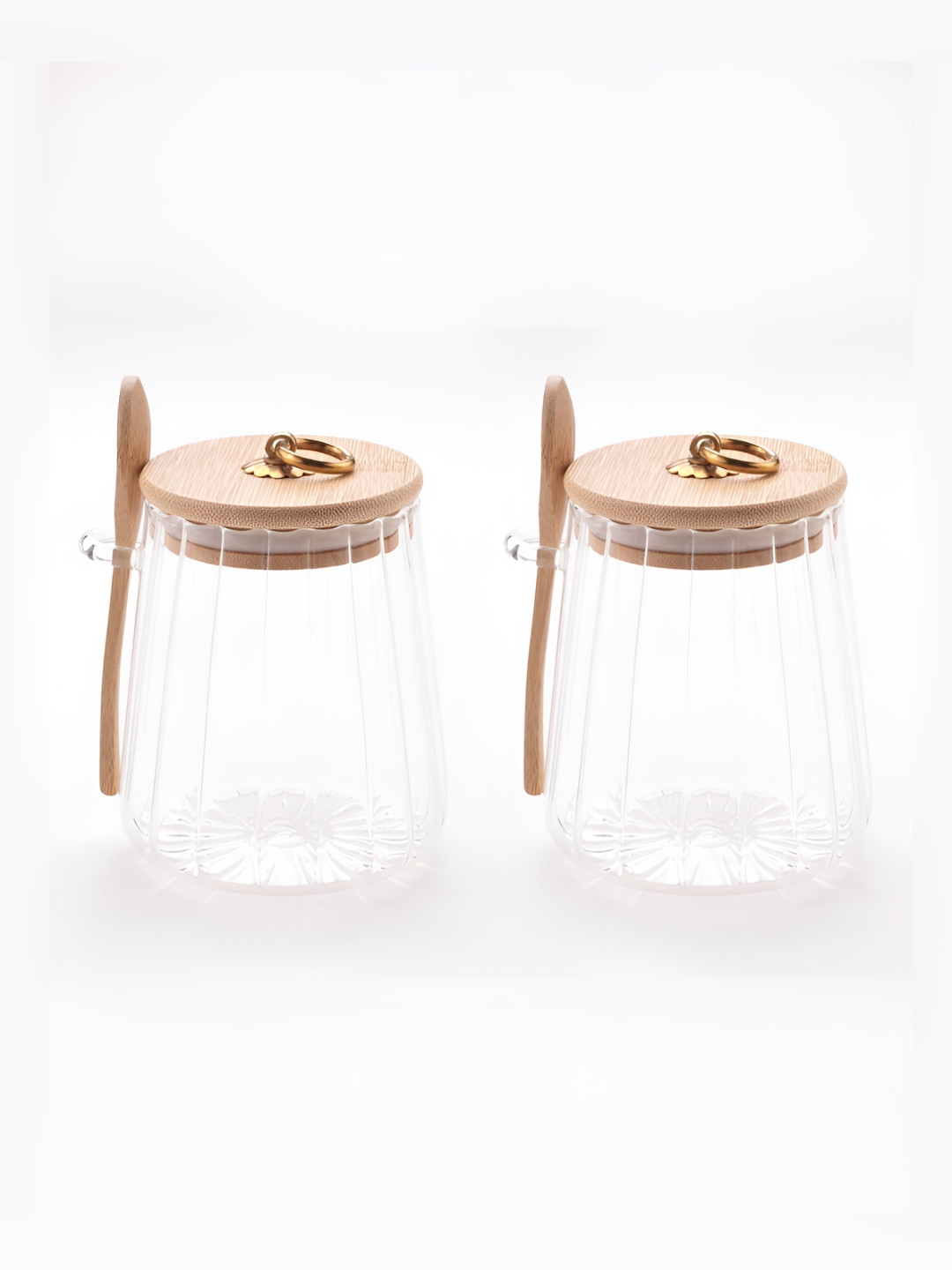 Umai Transparent Borosilicate Glass Dishwasher Safe 2 Piece Clip-On Canister-635ml