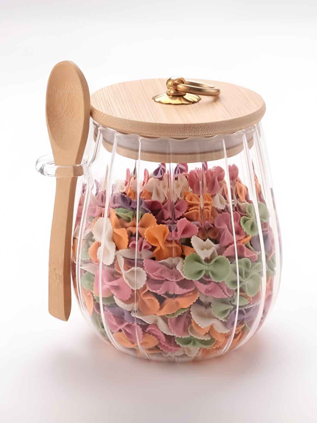 UMAI Transparent Borosilicate Glass Jar With Bamboo Lid 680 ml