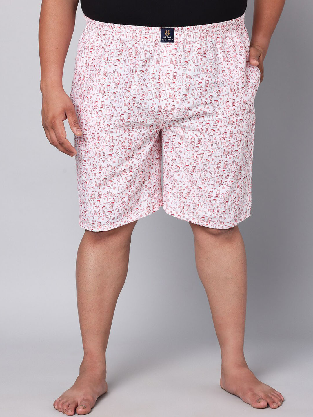 URBAN SCOTTISH Plus Size Printed Pure Cotton Inner-Elastic Boxers USBX167
