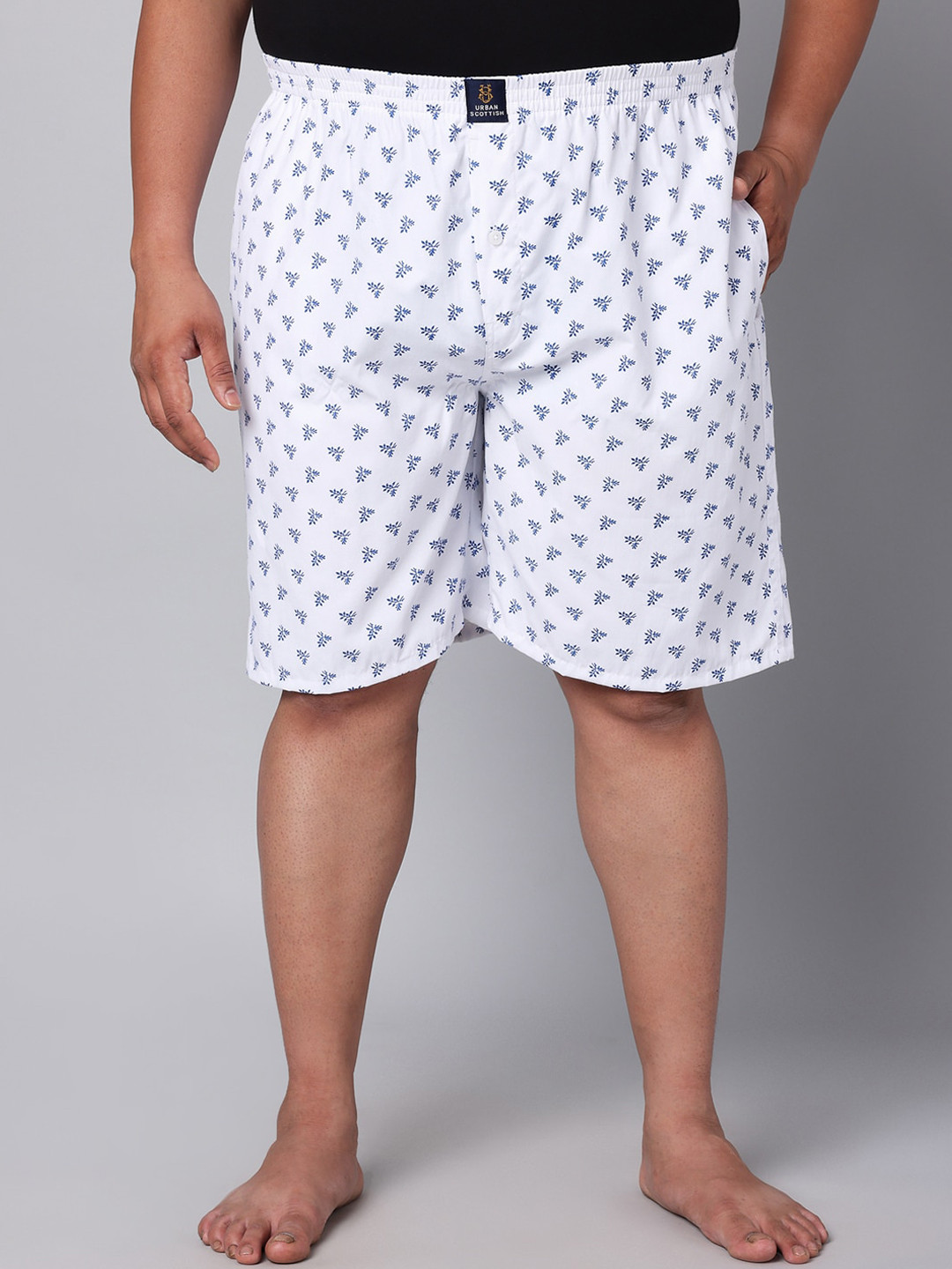 URBAN SCOTTISH Plus Size Printed Pure Cotton Mid-Rise Boxers USBX149