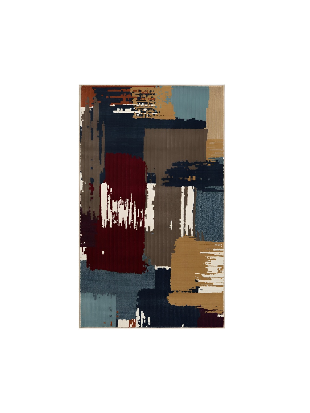 Sapana Carpet-Mats Red & White Abstract No Shredding Carpet