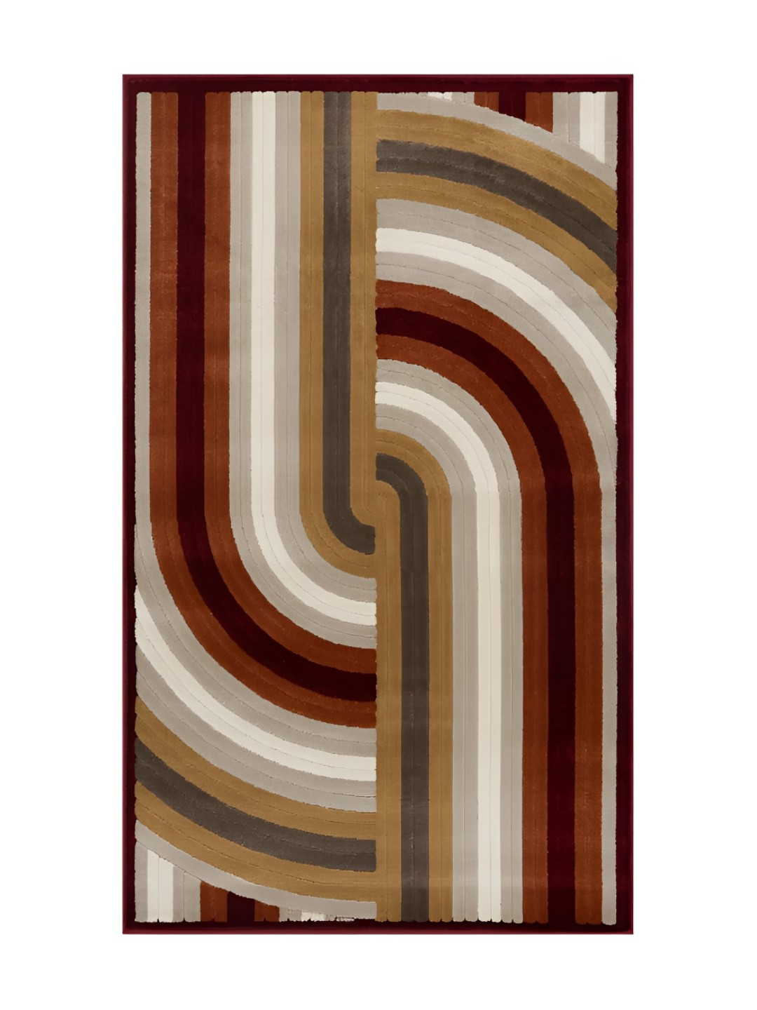 Sapana Carpet-Mats Red & White Abstract No Shredding Carpet