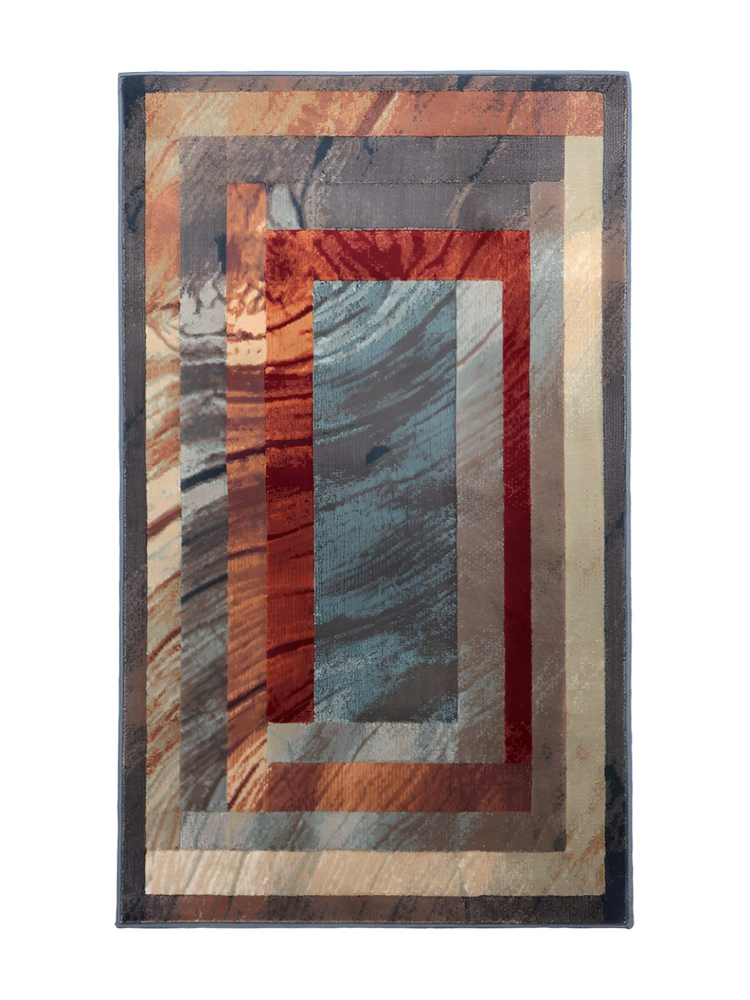 Sapana Carpet-Mats Grey & Orange Geometric No Shredding Carpet