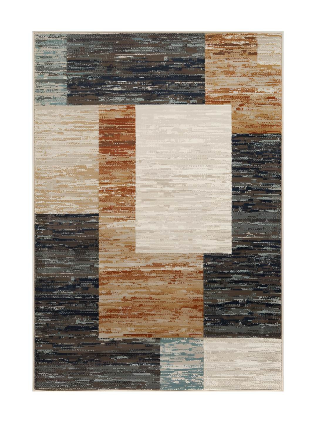 Sapana Carpet-Mats Black & Beige Geometric No Shredding Carpet