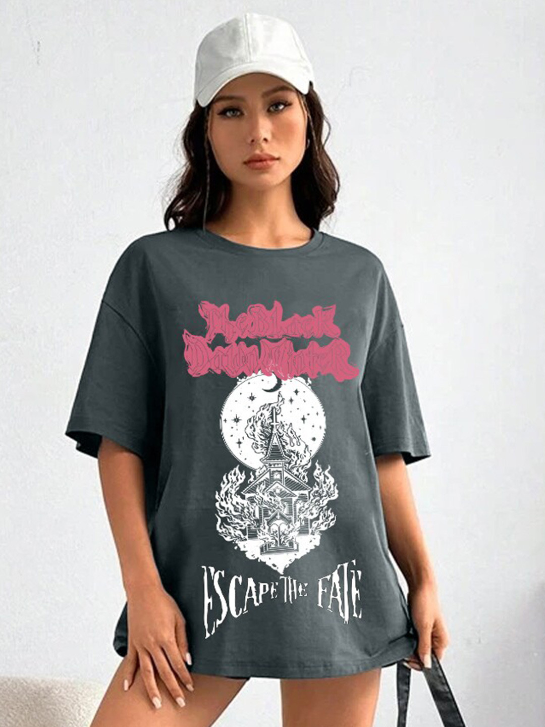 HERSHEINBOX Printed Round Neck Short Sleeves Cotton T-shirt