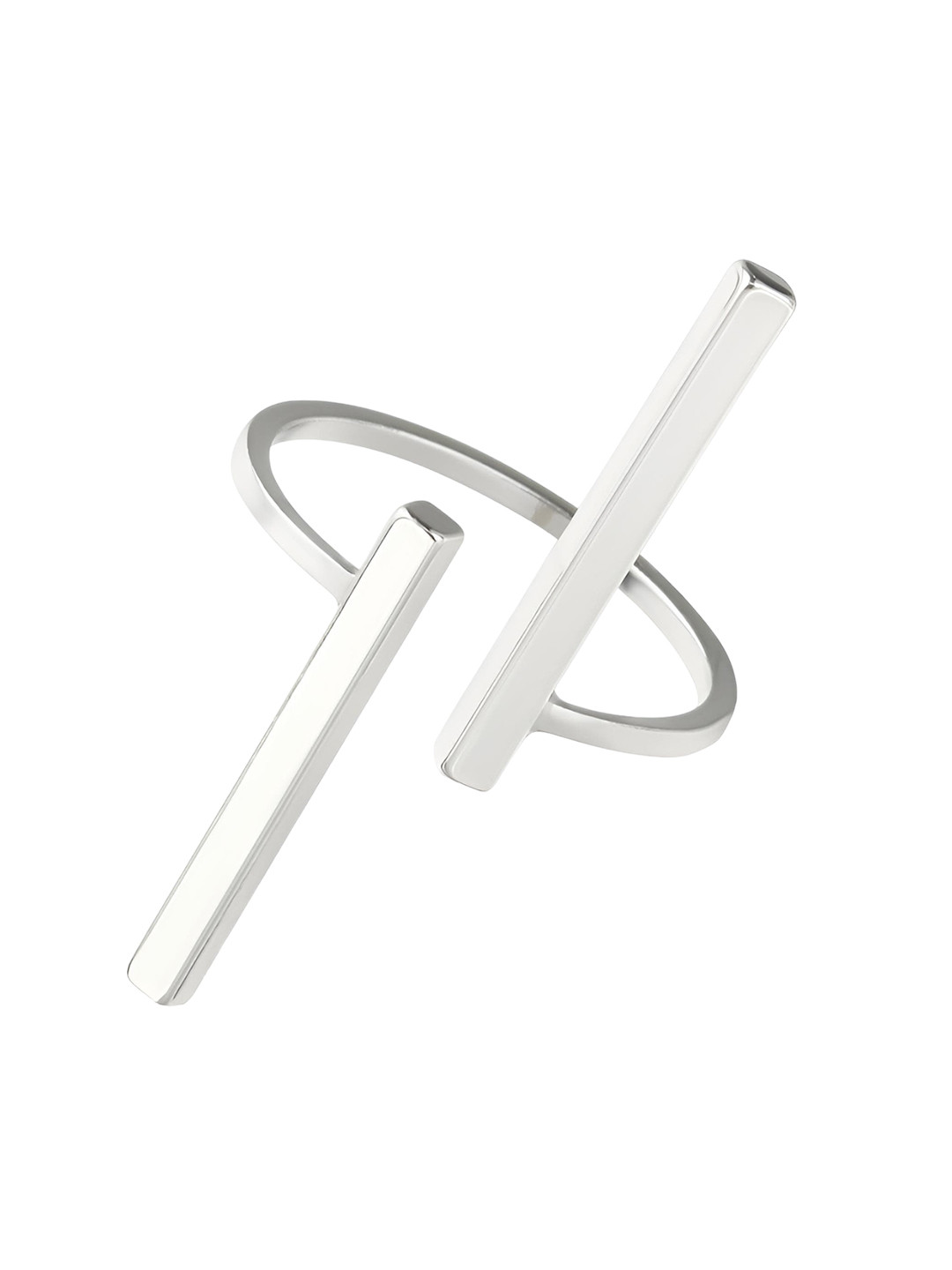 Goho Silver Adjustable Bar Finger Ring