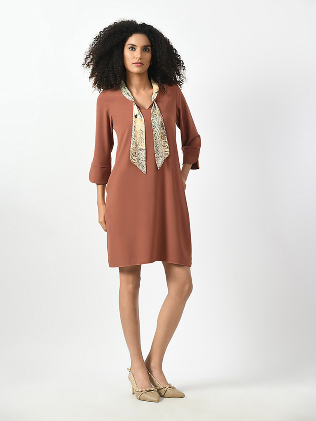 OFFICE & YOU Animal Crepe Formal A-Line Midi Dress