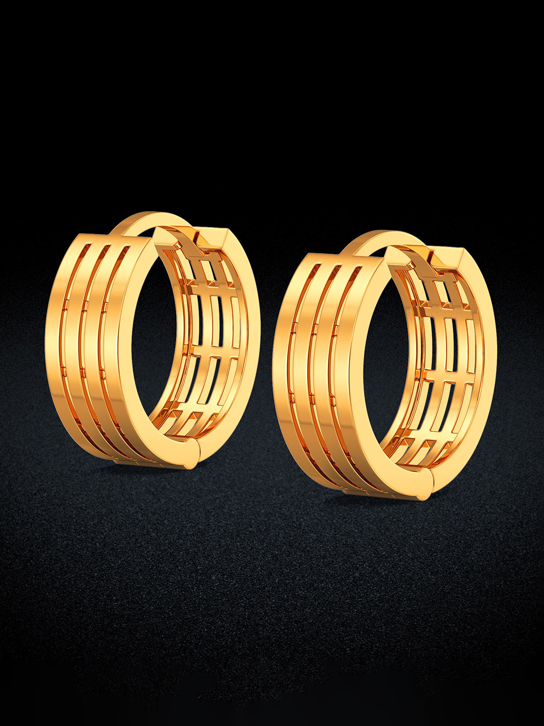 Joyalukkas Globular 22KT Gold Hoop Earrings-1.62 gm