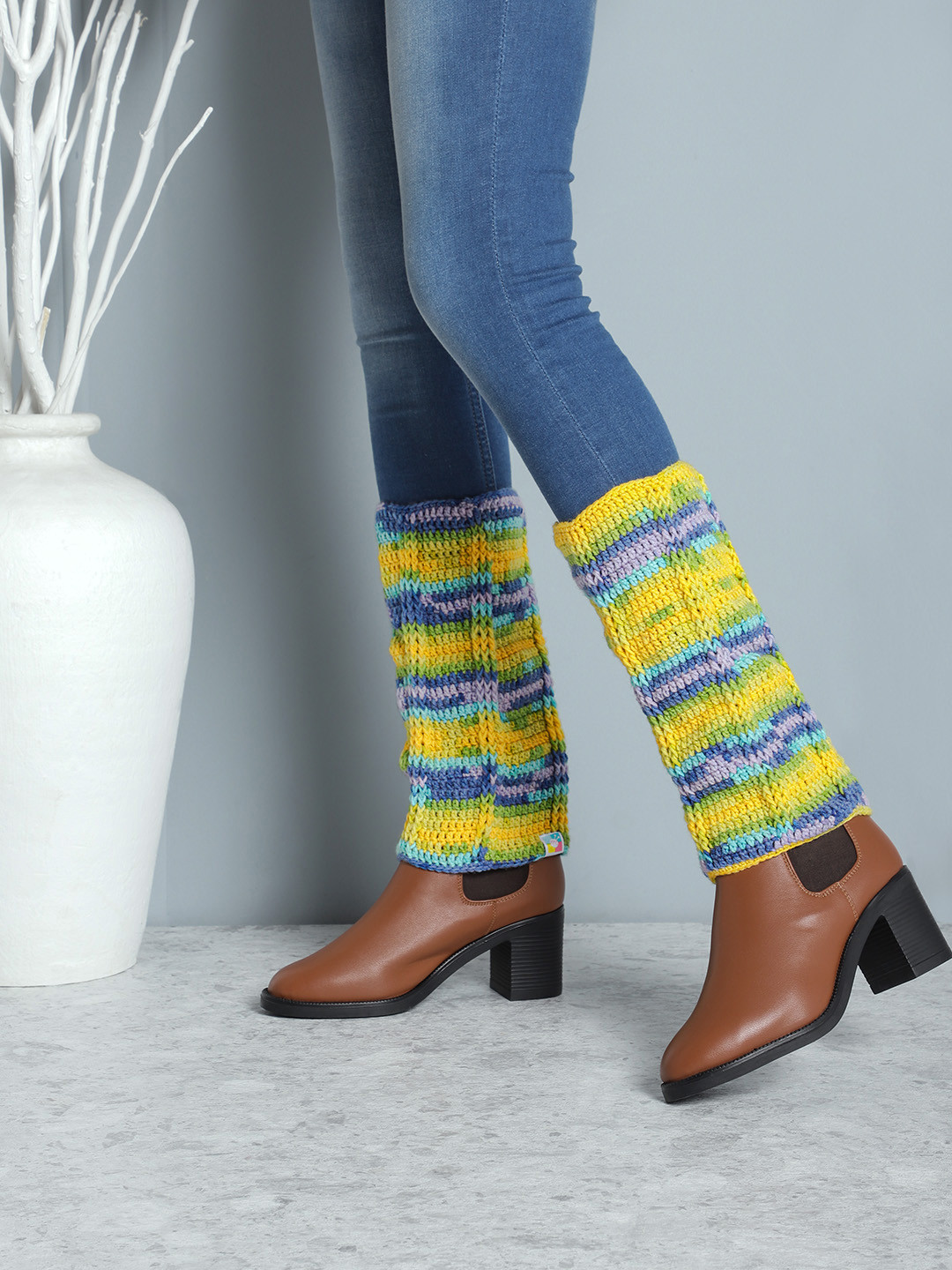 Magic Needles Women Crochet Legwarmer Acrylic Socks