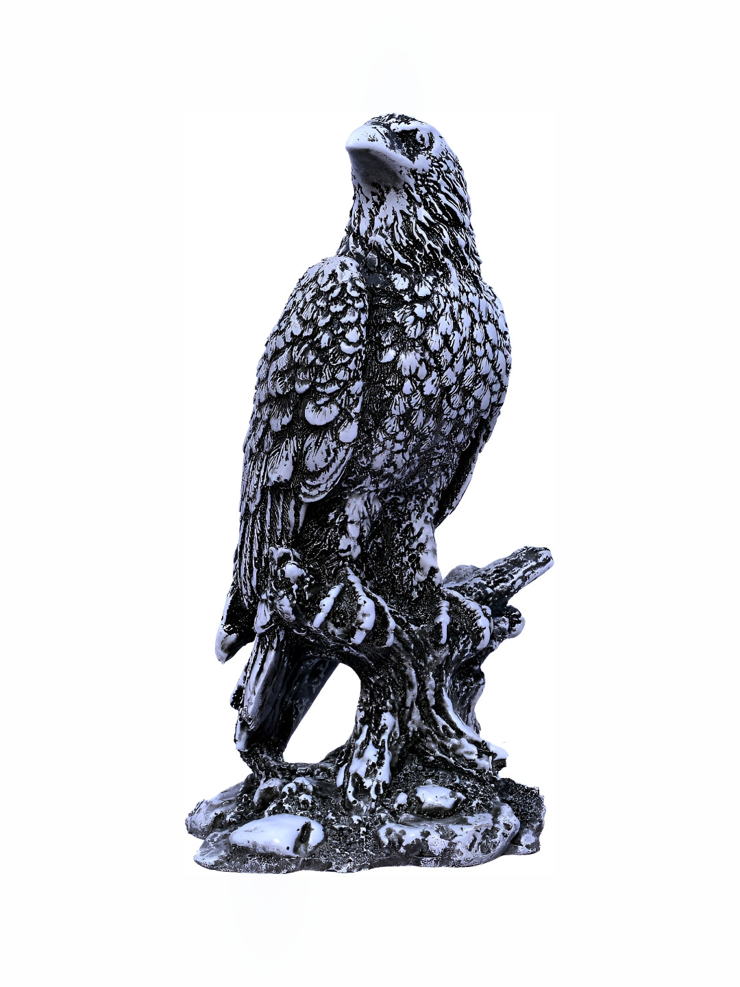 GW CREATIONS Grey & Black Textured Eagle Figurine Showpiece