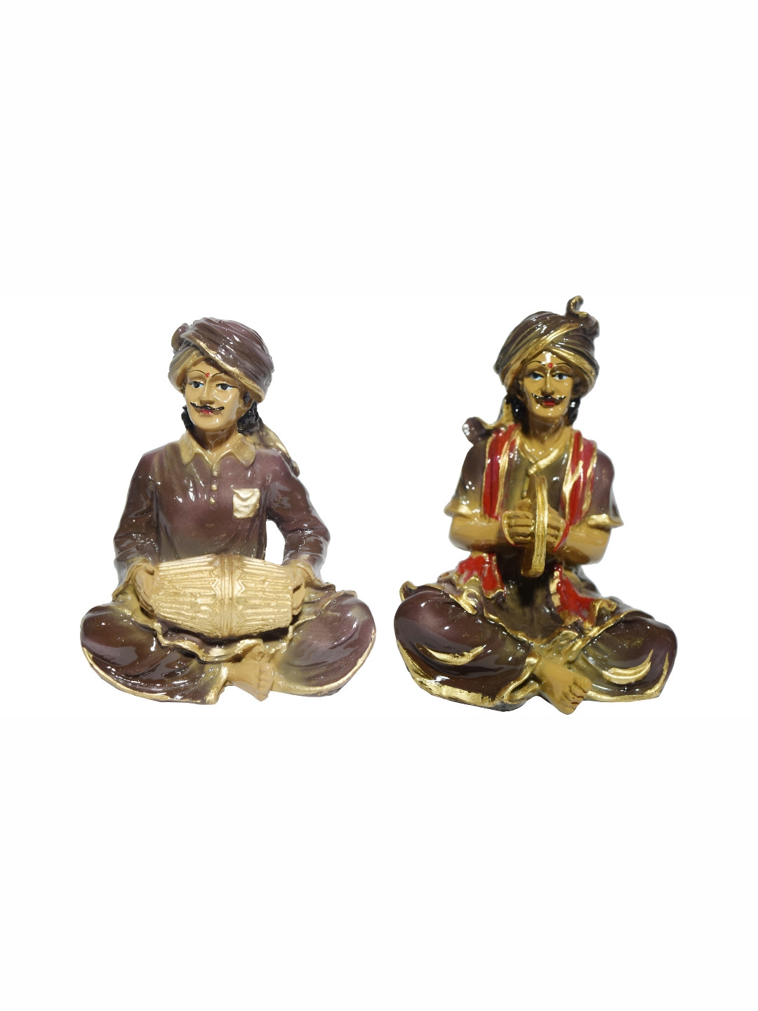 GW CREATIONS Bown & Beige 2 pcs Figurine Showpiece