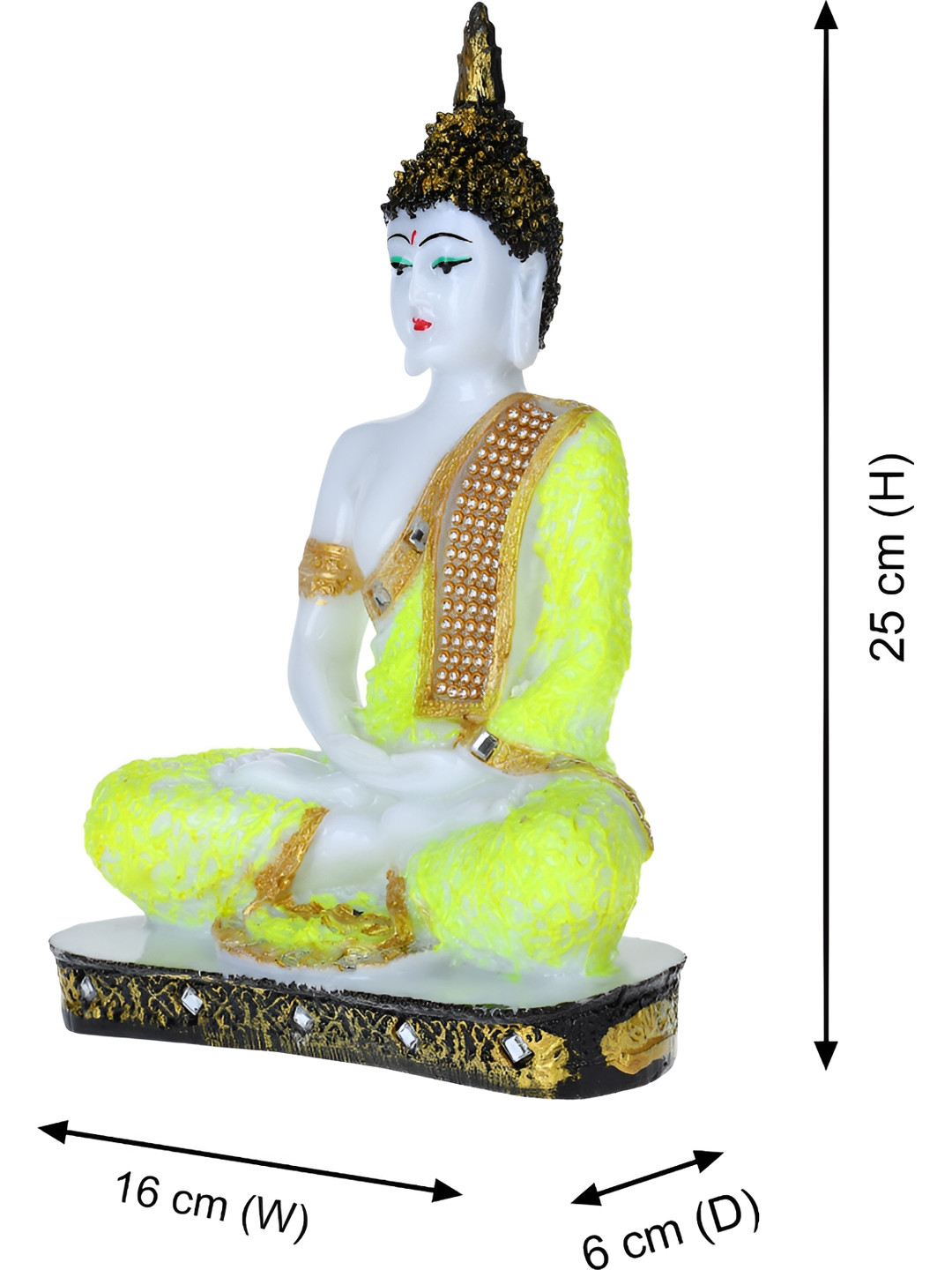 GW CREATIONS White Buddha Figurine Showpiece